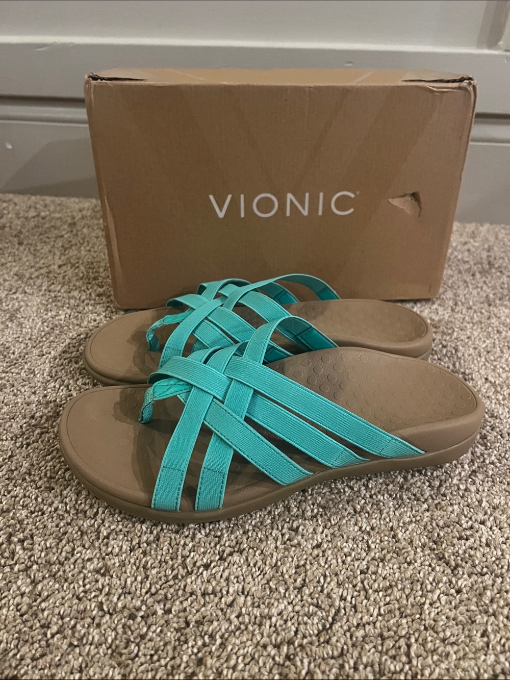 Vionic Woven Stretch Gore Thong Sandal-Tia - Picture 3 of 7